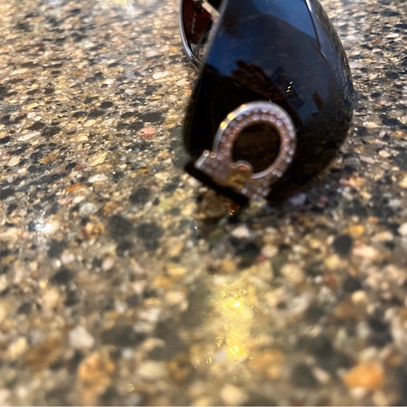 Salvatore Ferragamo Accessories - Salvatore Ferragamo Black Sunglasses with Gold Logo Accent